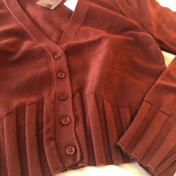 NWT Urban Outfitters Fitted Cropped Cardigan Large sweater long sleeve top cute - Picture 8 of 12